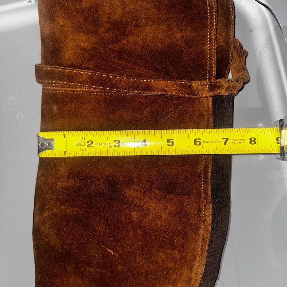 Frye Brown Suede Knee-High Boots With Fringe Details (Size 7.5) - Picture 9 of 9